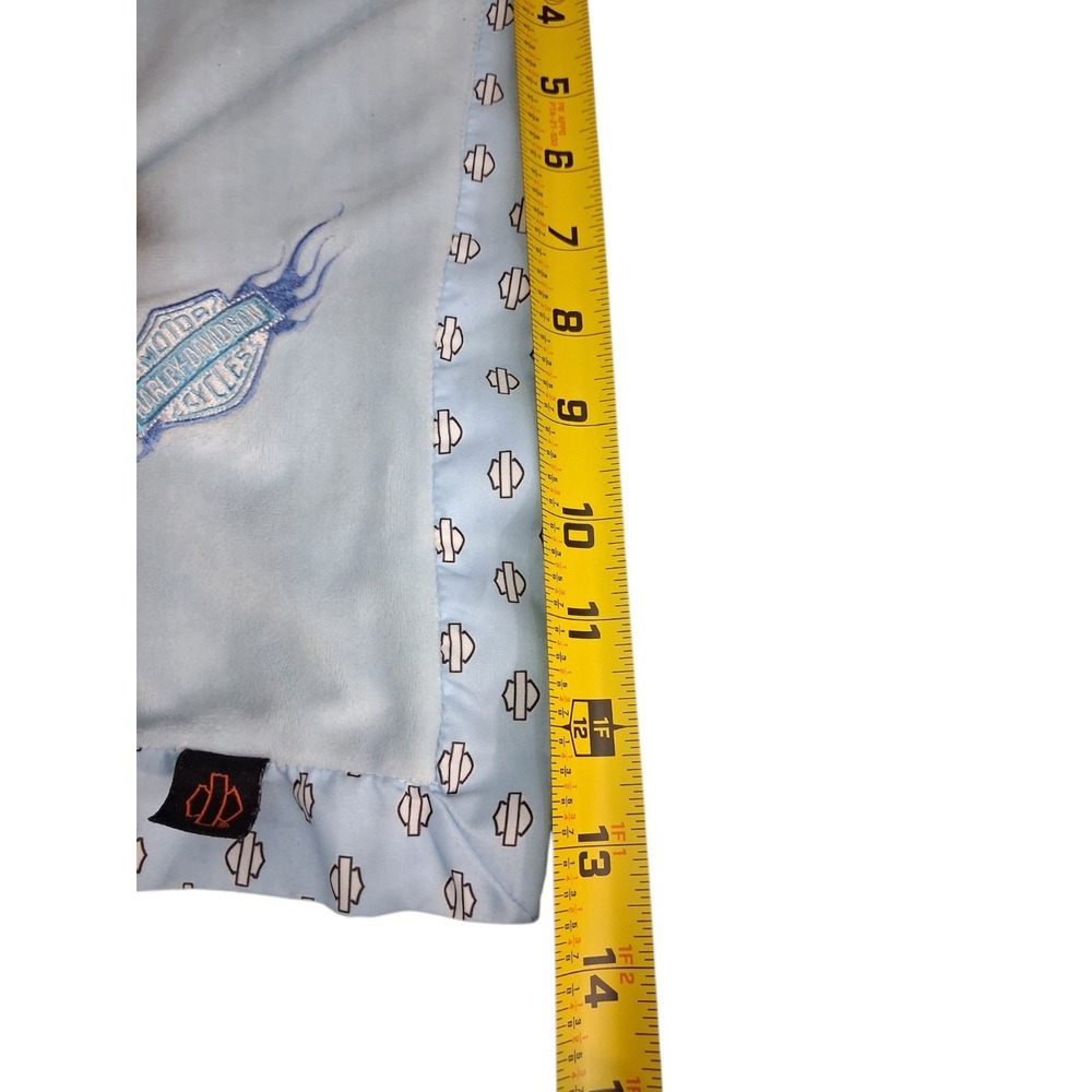 Harley-Davidson Baby Security Blanket Lovey Dog Blue/Brown Embroidered 13.5 in - Picture 5 of 8